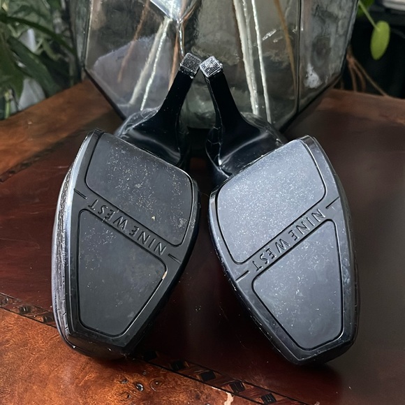 Nine West Black Black Leather Snake Print High Heels Women’s US 5 - Picture 5 of 5